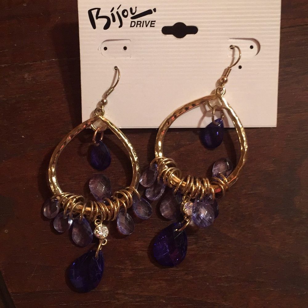 Bijou drive NWT earrings purple hoops